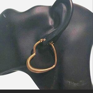 Elegant Gold Heart Hoop Earrings